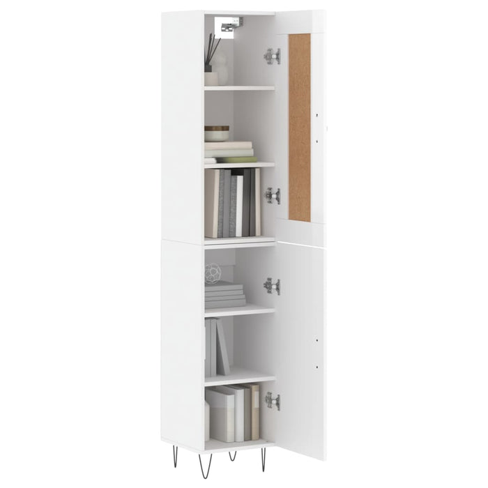 Dulap înalt, alb extralucios, 34,5x34x180 cm, lemn prelucrat WALTI