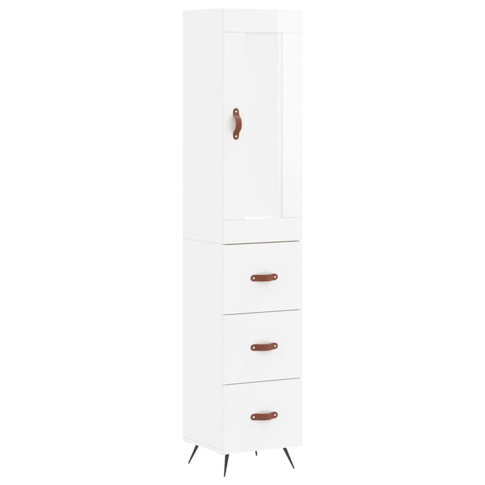 Dulap înalt, alb extralucios, 34,5x34x180 cm, lemn prelucrat WALTI