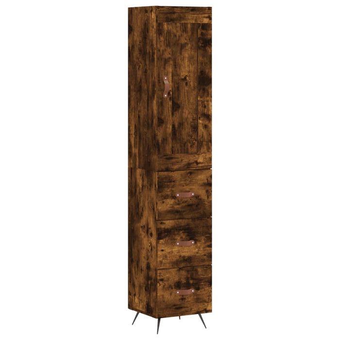 Dulap înalt, stejar fumuriu, 34,5x34x180 cm, lemn prelucrat - WALTI WALTI