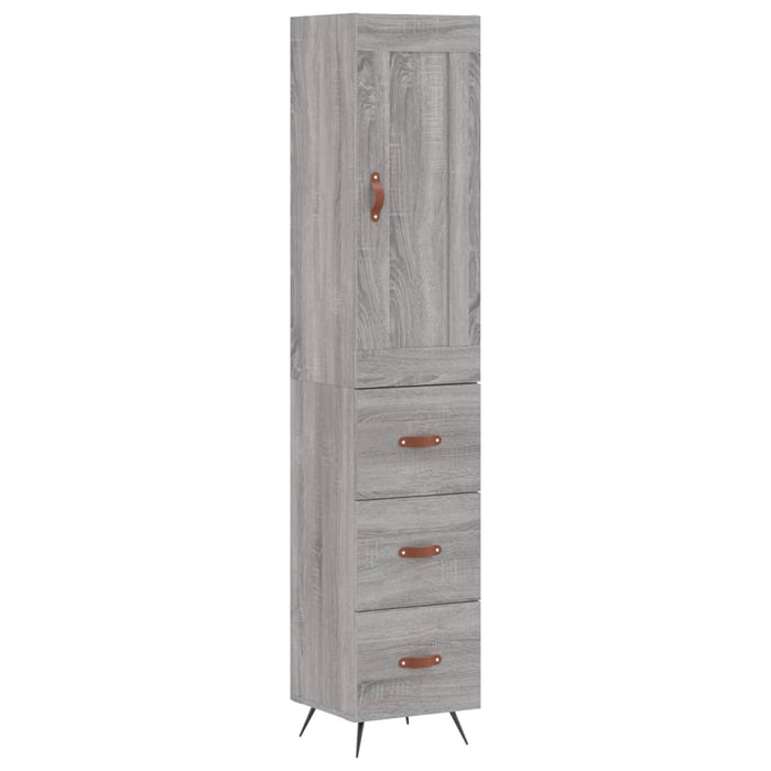 Dulap înalt, gri sonoma, 34,5x34x180 cm, lemn prelucrat WALTI
