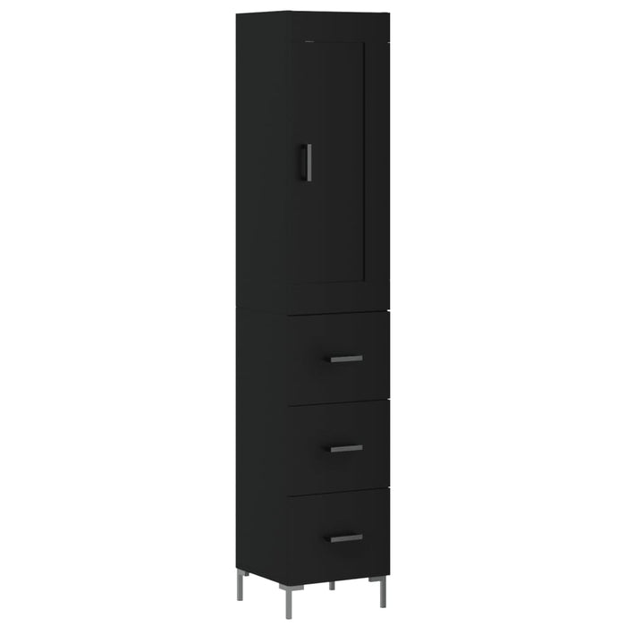 Dulap înalt, negru, 34,5x34x180 cm, lemn prelucrat WALTI