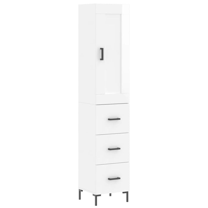 Dulap înalt, alb extralucios, 34,5x34x180 cm, lemn prelucrat WALTI