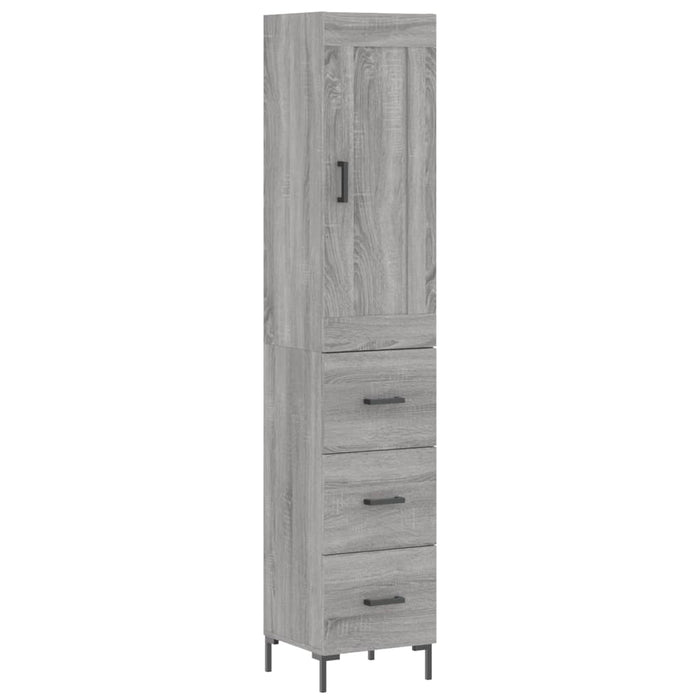 Dulap înalt, gri sonoma, 34,5x34x180 cm, lemn prelucrat - WALTI WALTI