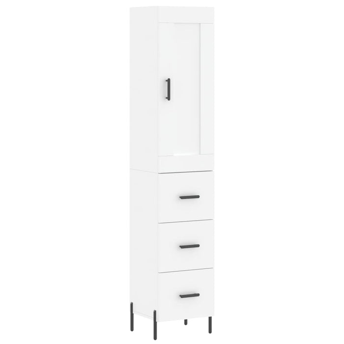 Dulap înalt, alb, 34,5x34x180 cm, lemn prelucrat WALTI
