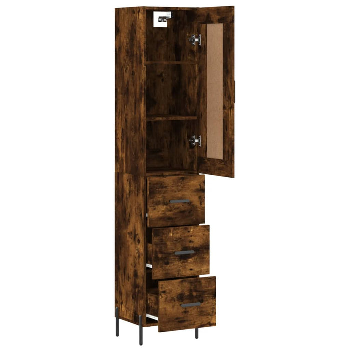Dulap înalt, stejar fumuriu, 34,5x34x180 cm, lemn prelucrat WALTI