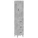 Dulap înalt, gri beton, 34,5x34x180 cm, lemn prelucrat - WALTI WALTI