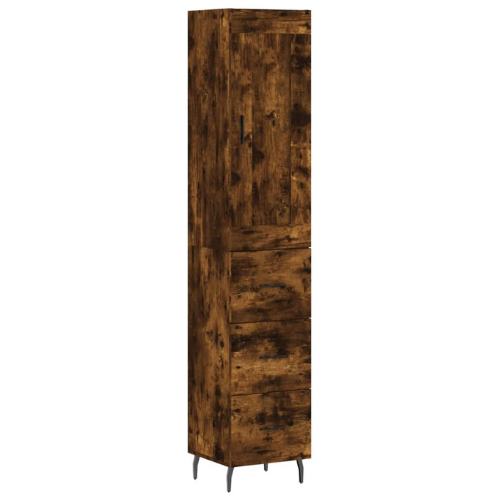 Dulap înalt, stejar fumuriu, 34,5x34x180 cm, lemn prelucrat - WALTI WALTI