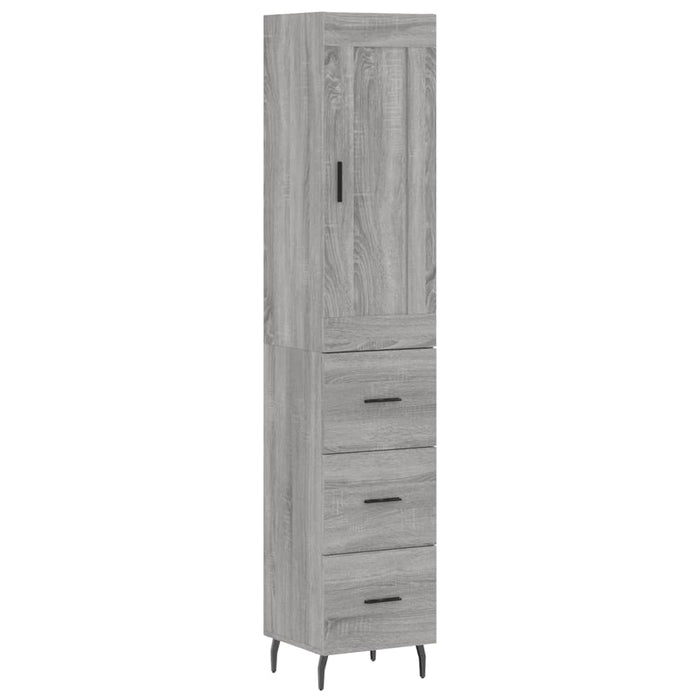 Dulap înalt, gri sonoma, 34,5x34x180 cm, lemn prelucrat - WALTI WALTI