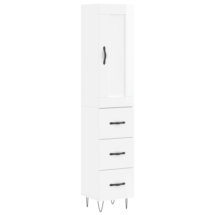 Dulap înalt, alb extralucios, 34,5x34x180 cm, lemn prelucrat WALTI