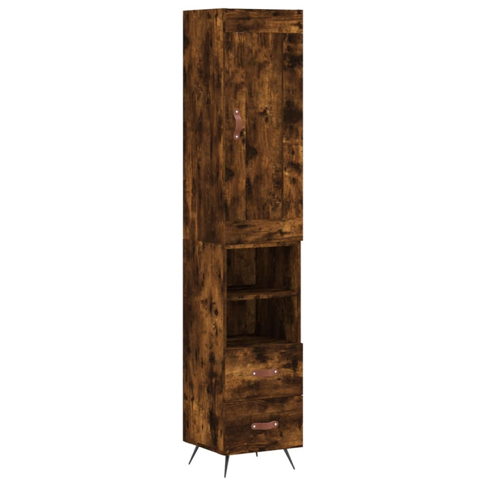 Dulap înalt, stejar fumuriu, 34,5x34x180 cm, lemn prelucrat WALTI