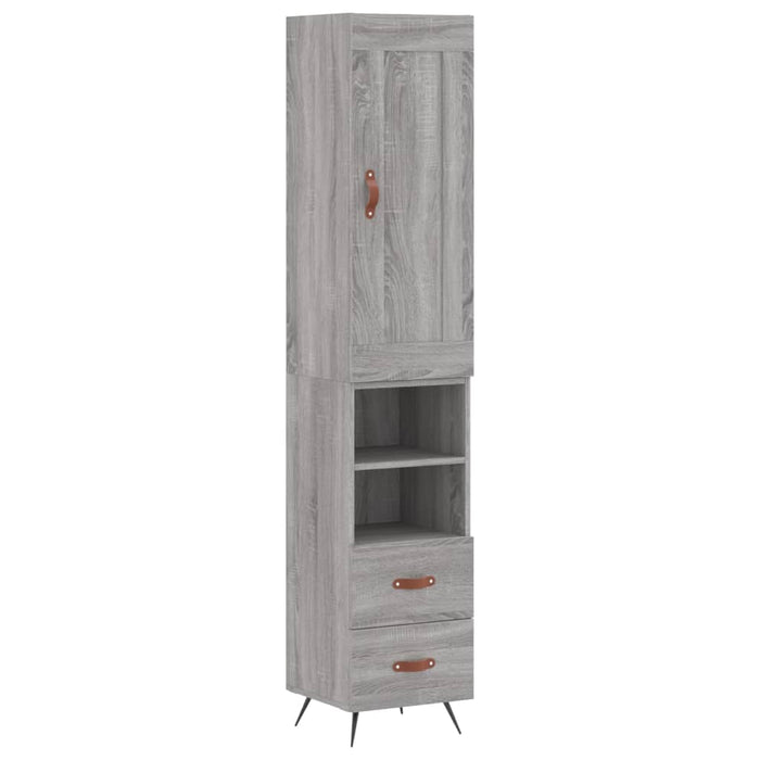 Dulap înalt, gri sonoma, 34,5x34x180 cm, lemn prelucrat - WALTI WALTI