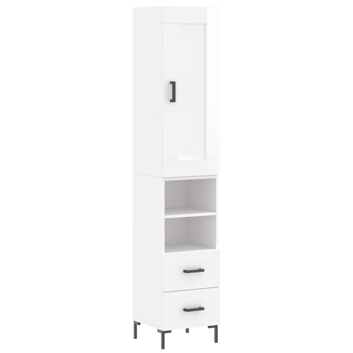 Dulap înalt, alb extralucios, 34,5x34x180 cm, lemn prelucrat WALTI