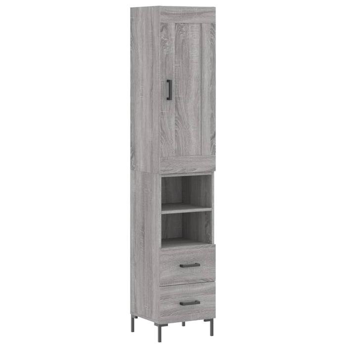 Dulap înalt, gri sonoma, 34,5x34x180 cm, lemn prelucrat WALTI
