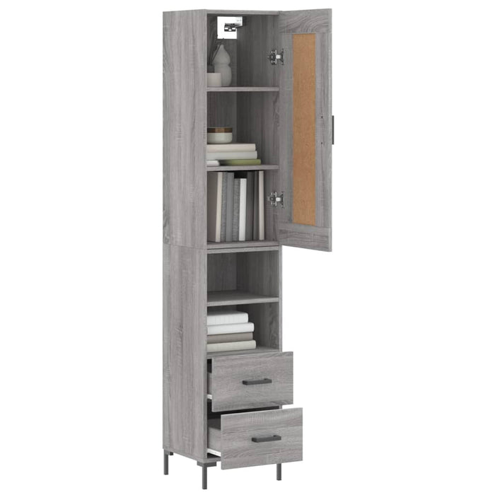 Dulap înalt, gri sonoma, 34,5x34x180 cm, lemn prelucrat WALTI