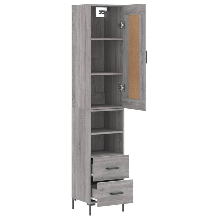 Dulap înalt, gri sonoma, 34,5x34x180 cm, lemn prelucrat WALTI