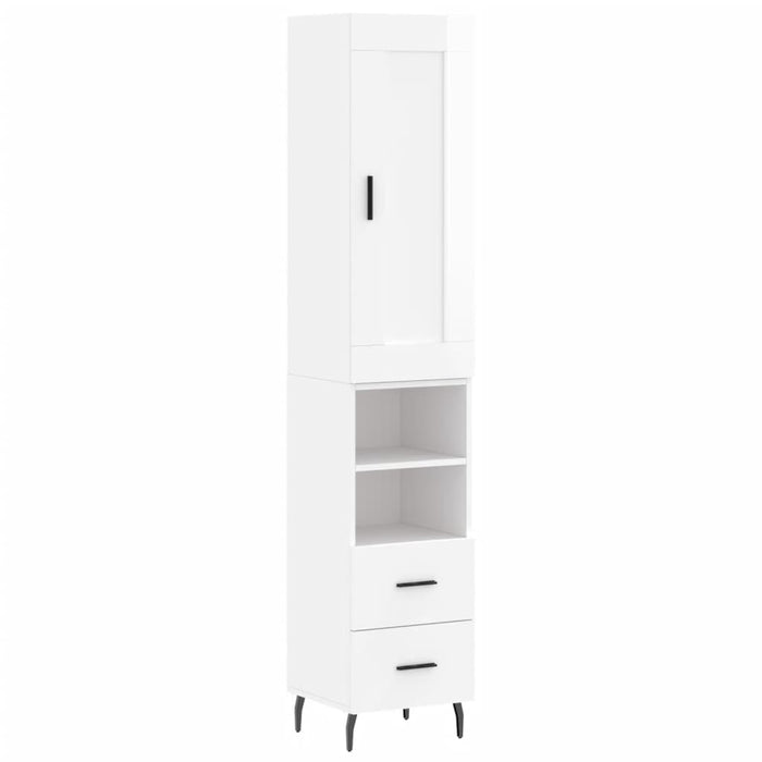 Dulap înalt, alb extralucios, 34,5x34x180 cm, lemn prelucrat WALTI