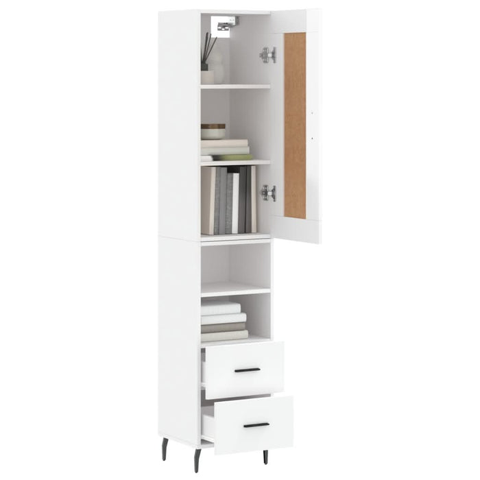 Dulap înalt, alb extralucios, 34,5x34x180 cm, lemn prelucrat WALTI