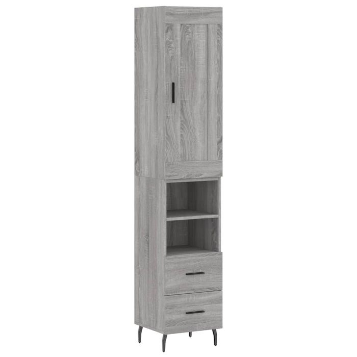 Dulap înalt, gri sonoma, 34,5x34x180 cm, lemn prelucrat WALTI