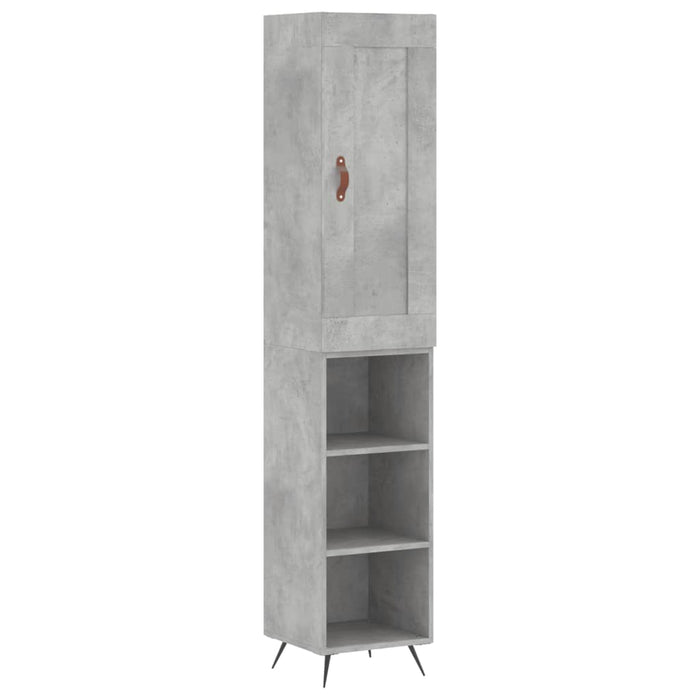 Dulap înalt, gri beton, 34,5x34x180 cm, lemn prelucrat WALTI