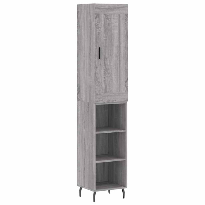 Dulap înalt, gri sonoma, 34,5x34x180 cm, lemn prelucrat - WALTI WALTI