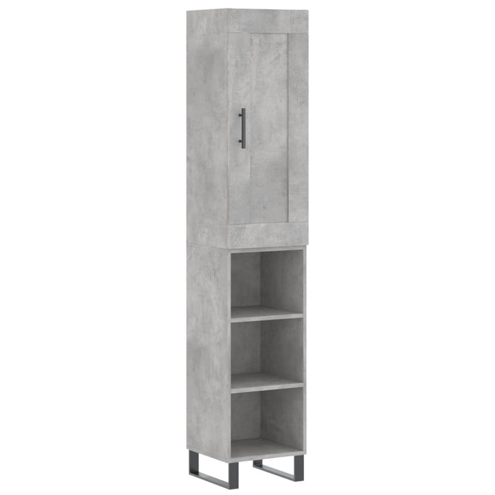 Dulap înalt, gri beton, 34,5x34x180 cm, lemn prelucrat WALTI