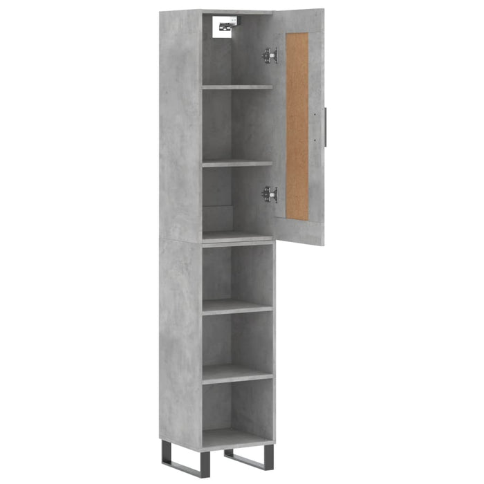 Dulap înalt, gri beton, 34,5x34x180 cm, lemn prelucrat WALTI