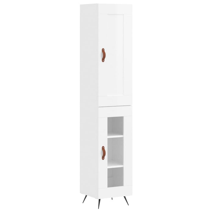 Dulap înalt, alb extralucios, 34,5x34x180 cm, lemn prelucrat WALTI