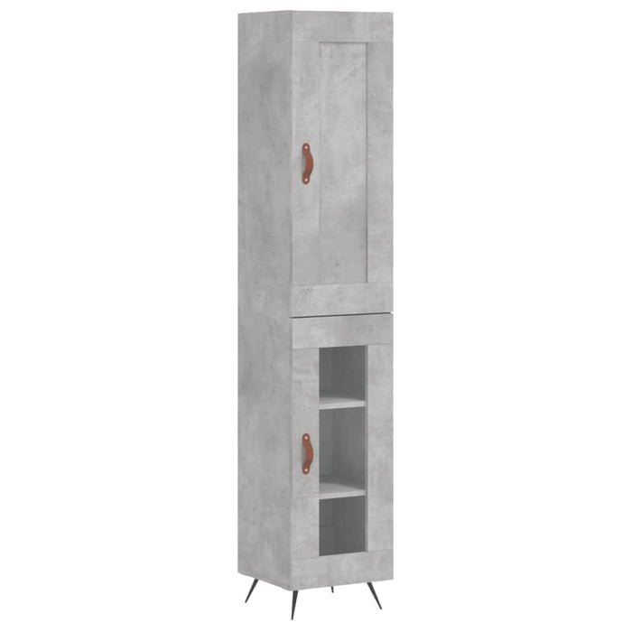 Dulap înalt, gri beton, 34,5x34x180 cm, lemn prelucrat WALTI