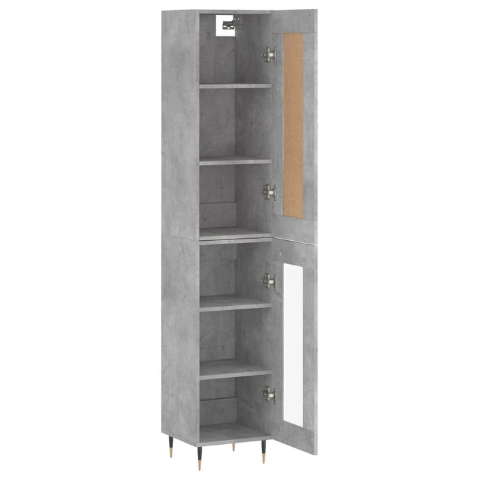 Dulap înalt, gri beton, 34,5x34x180 cm, lemn prelucrat WALTI