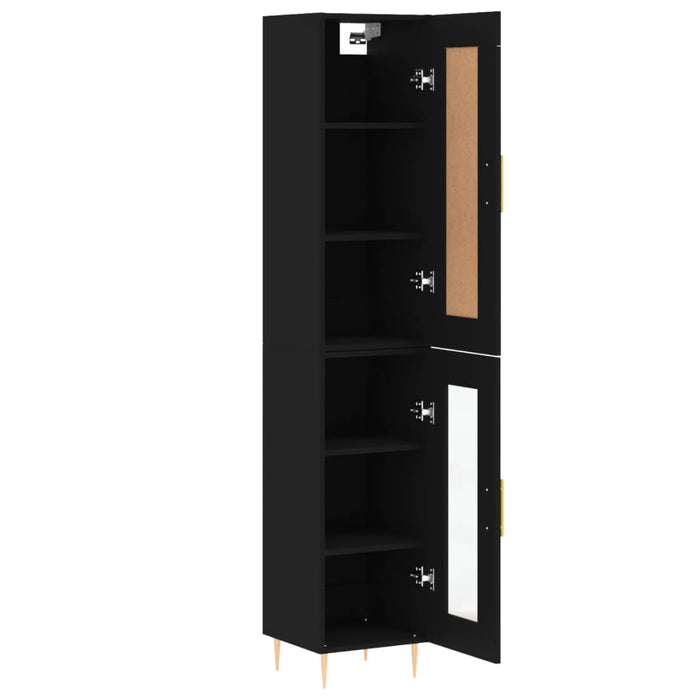 Dulap înalt, negru, 34,5x34x180 cm , lemn prelucrat WALTI