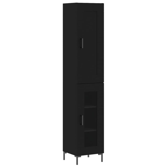 Dulap înalt, negru, 34,5x34x180 cm, lemn prelucrat WALTI