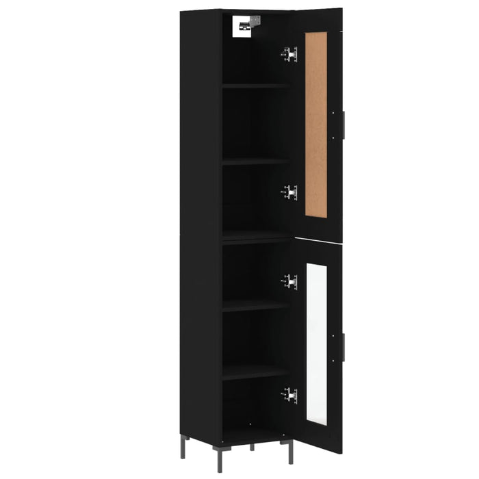 Dulap înalt, negru, 34,5x34x180 cm, lemn prelucrat WALTI
