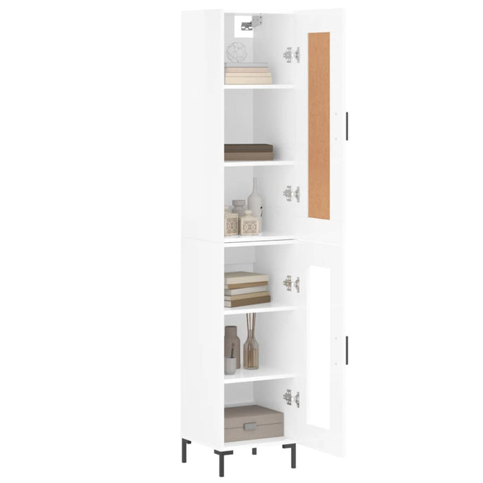 Dulap înalt, alb extralucios, 34,5x34x180 cm, lemn prelucrat WALTI