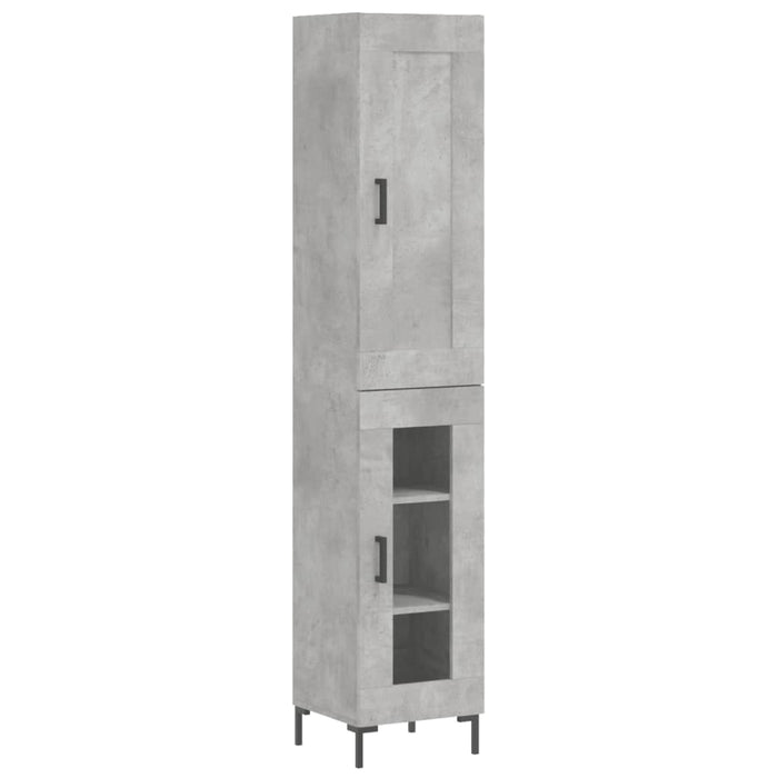 Dulap înalt, gri beton, 34,5x34x180 cm, lemn prelucrat WALTI