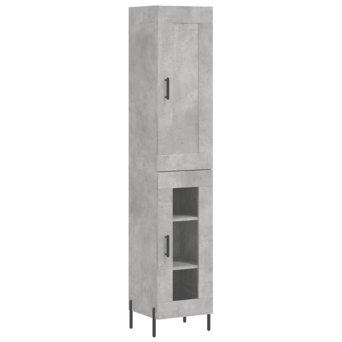 Dulap înalt, gri beton, 34,5x34x180 cm, lemn prelucrat WALTI