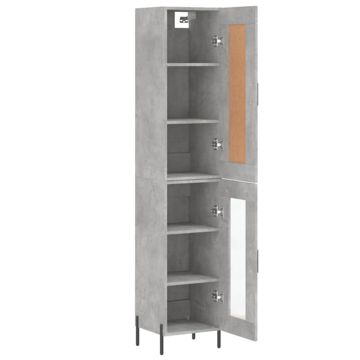 Dulap înalt, gri beton, 34,5x34x180 cm, lemn prelucrat WALTI