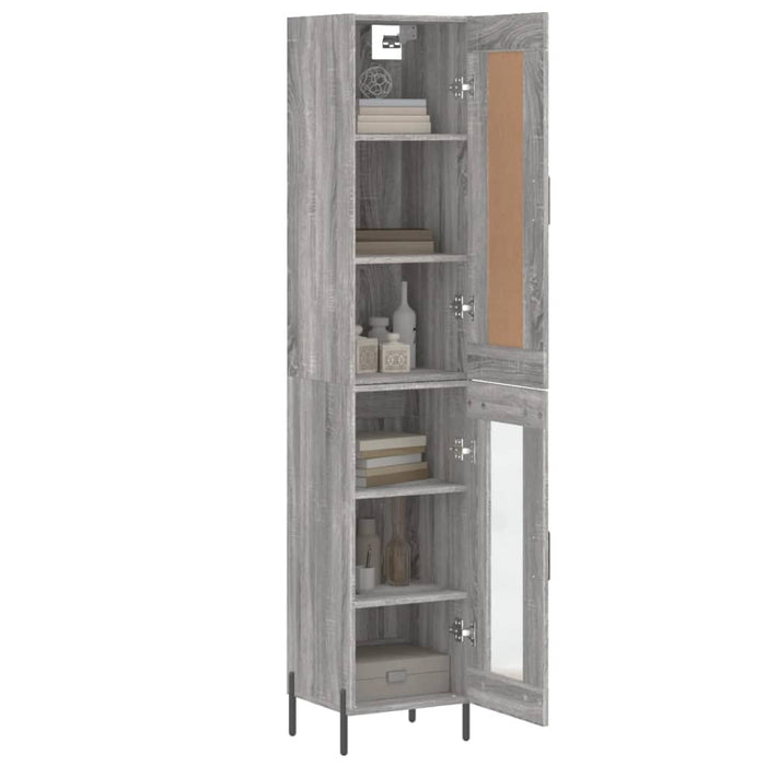 Dulap înalt, gri sonoma, 34,5x34x180 cm, lemn prelucrat WALTI