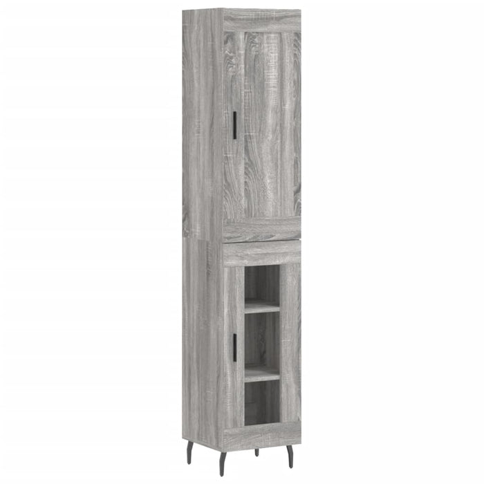 Dulap înalt, gri sonoma, 34,5x34x180 cm, lemn prelucrat - WALTI WALTI
