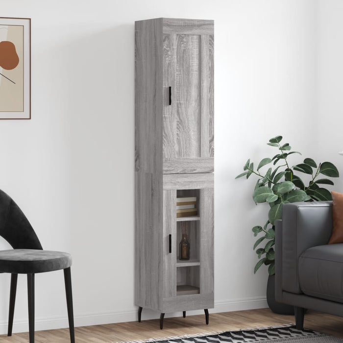 Dulap înalt, gri sonoma, 34,5x34x180 cm, lemn prelucrat - WALTI WALTI