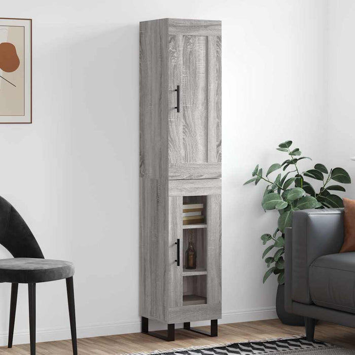Dulap înalt, gri sonoma, 34,5x34x180 cm, lemn prelucrat WALTI