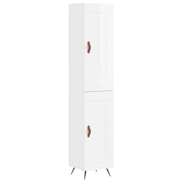 Dulap înalt, alb extralucios, 34,5x34x180 cm, lemn prelucrat WALTI