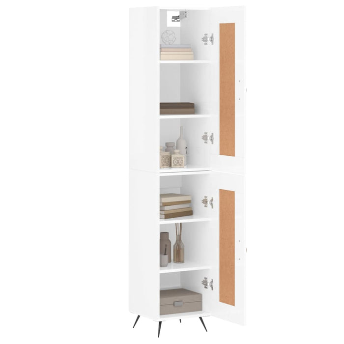 Dulap înalt, alb extralucios, 34,5x34x180 cm, lemn prelucrat WALTI
