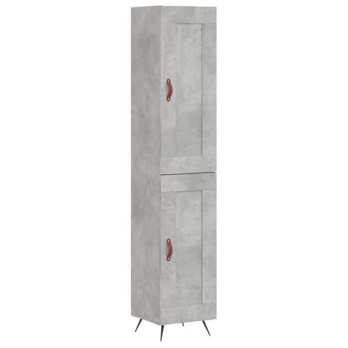 Dulap înalt, gri beton, 34,5x34x180 cm, lemn prelucrat - WALTI WALTI
