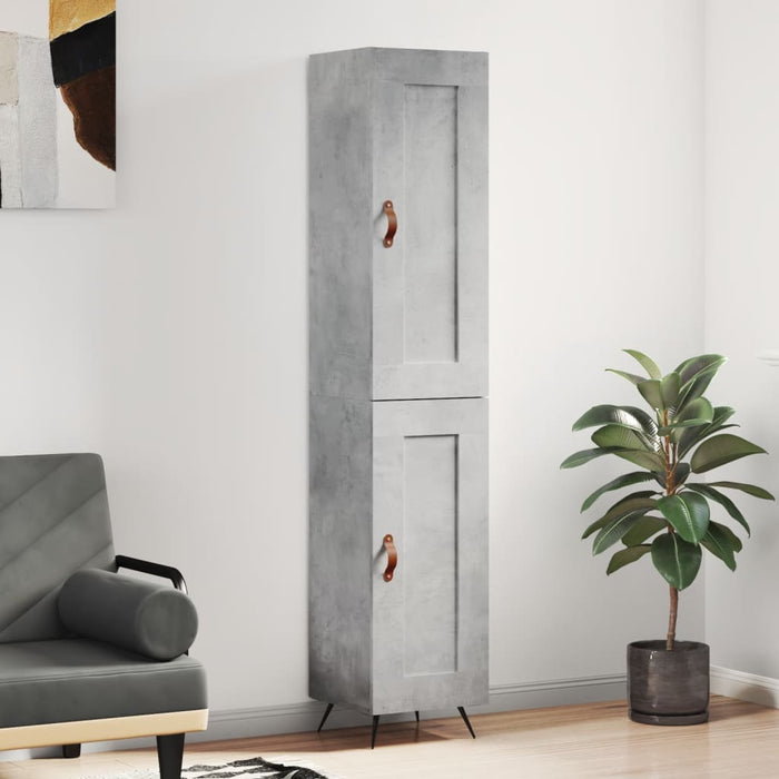 Dulap înalt, gri beton, 34,5x34x180 cm, lemn prelucrat - WALTI WALTI
