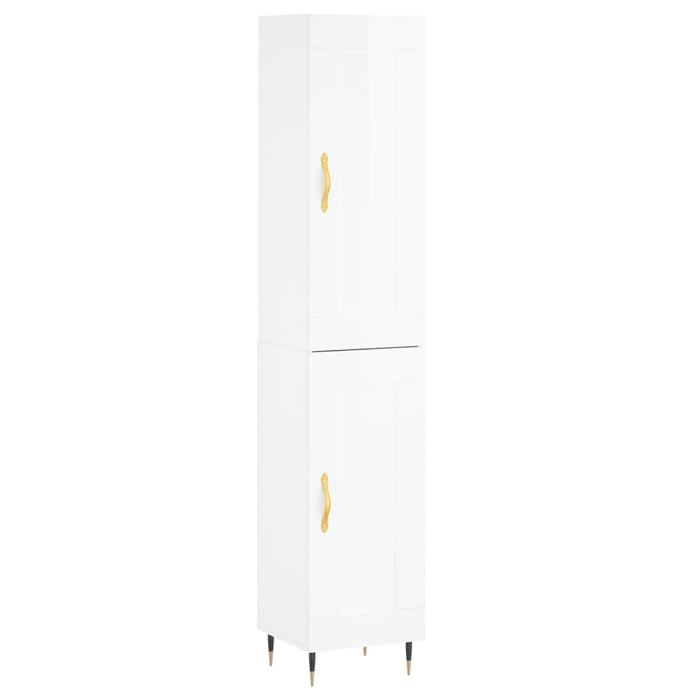 Dulap înalt, alb extralucios, 34,5x34x180 cm, lemn prelucrat WALTI