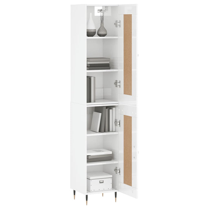 Dulap înalt, alb extralucios, 34,5x34x180 cm, lemn prelucrat WALTI