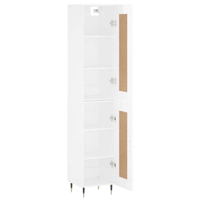 Dulap înalt, alb extralucios, 34,5x34x180 cm, lemn prelucrat WALTI