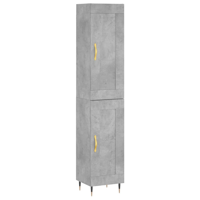 Dulap înalt, gri beton, 34,5x34x180 cm, lemn prelucrat - WALTI WALTI