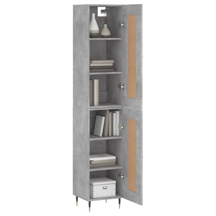 Dulap înalt, gri beton, 34,5x34x180 cm, lemn prelucrat - WALTI WALTI