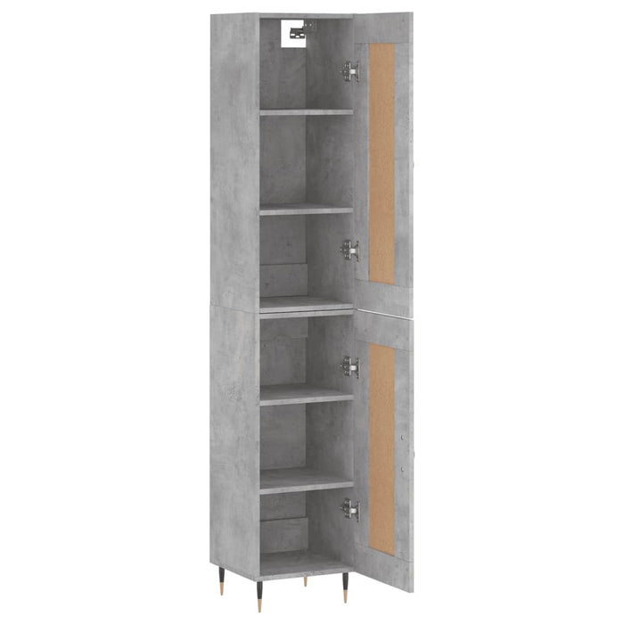 Dulap înalt, gri beton, 34,5x34x180 cm, lemn prelucrat - WALTI WALTI